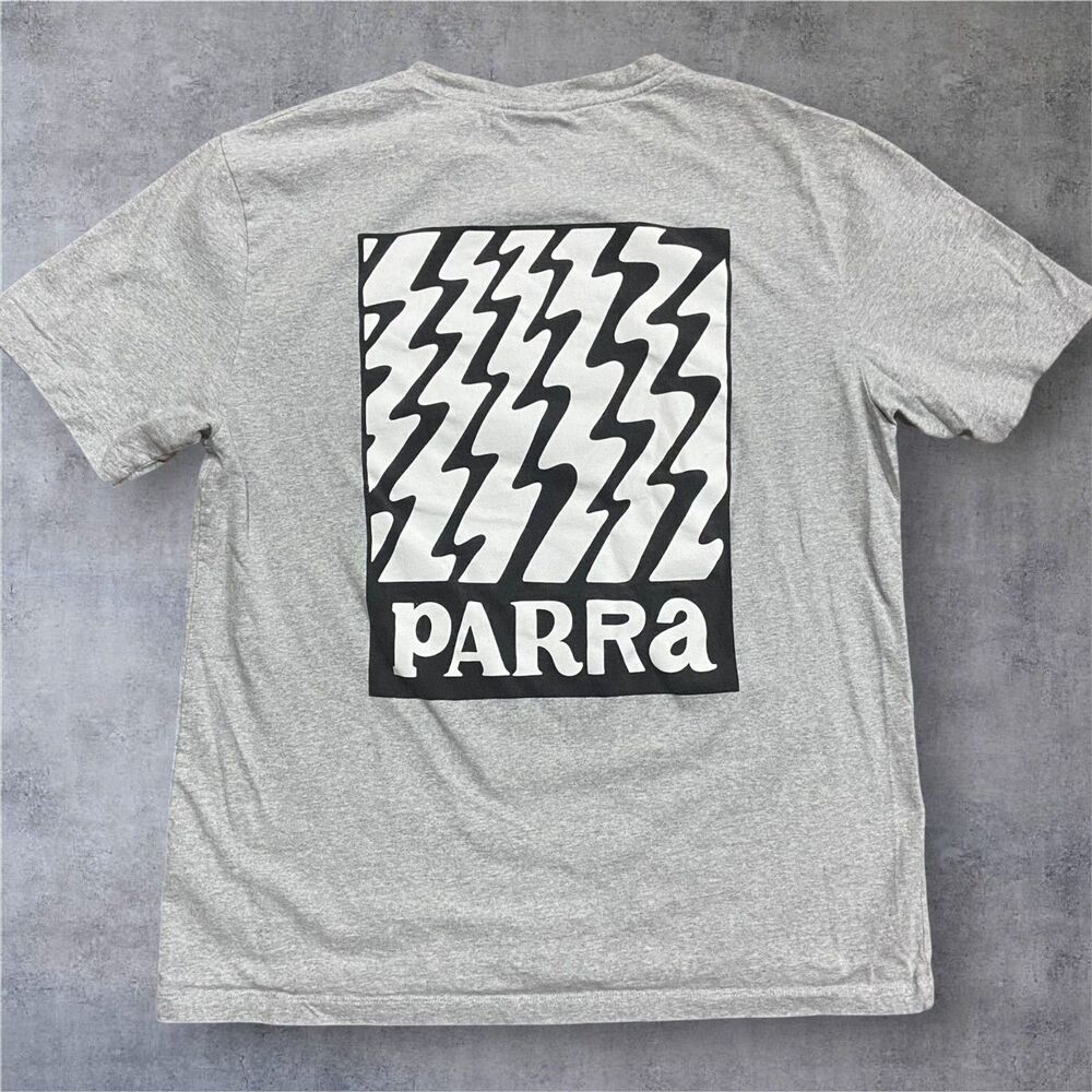 Parra Regular Fit Static Logo Graphic T-Shirt Gray Black Men's Size Large